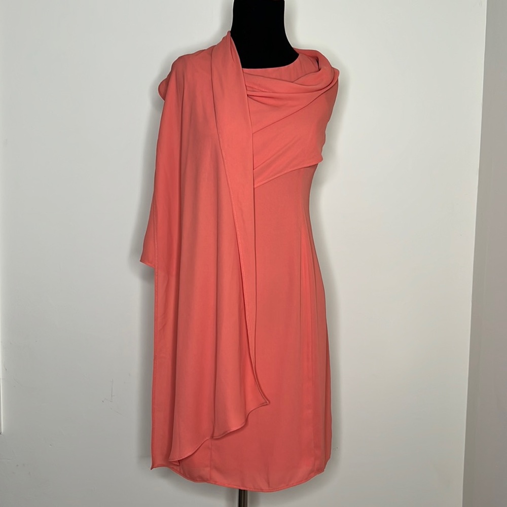 MONICA CORDERA Coral Wrap Dress 36